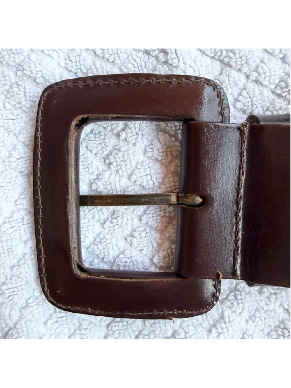 Vintage Women’s XS 100% Genuine Leather Wide Braided Belt Boho Hippie Hobo Brown